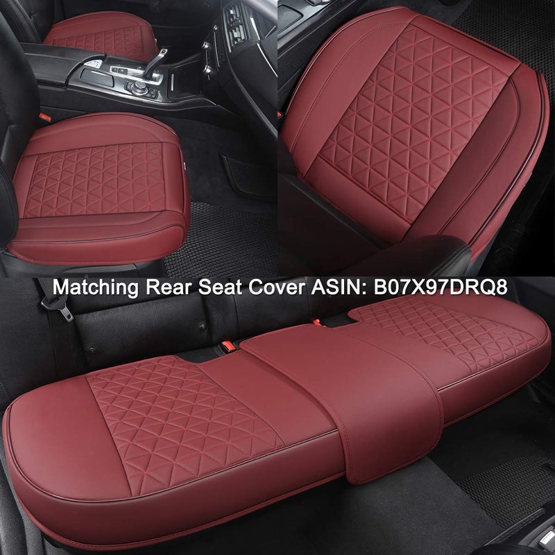 Black Panther Luxury Faux Leather Car Seat Cover for Front Bottom Seat, Anti-Slip and Wrap Around The Bottom, Fits 95% of Vehicles - 1 Piece,Burgundy - Image 4